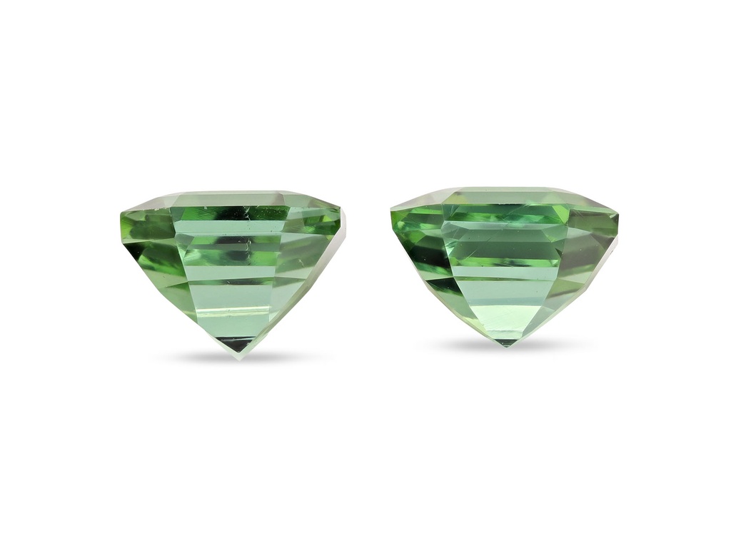 Green Tourmaline 7mm Square Emerald Cut PAIR