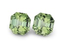 Green Tourmaline 10x9.5mm Square Emerald Cut PAIR