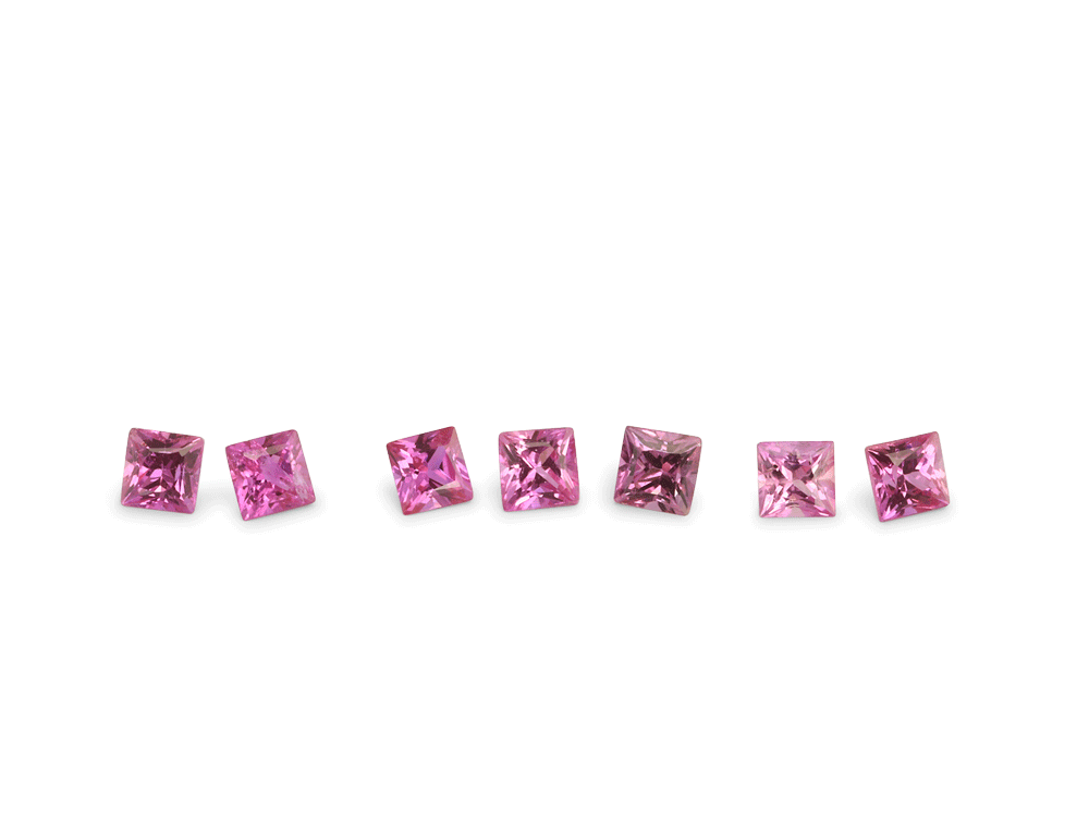 Pink Sapphire 1.25mm Princess Cut Mid