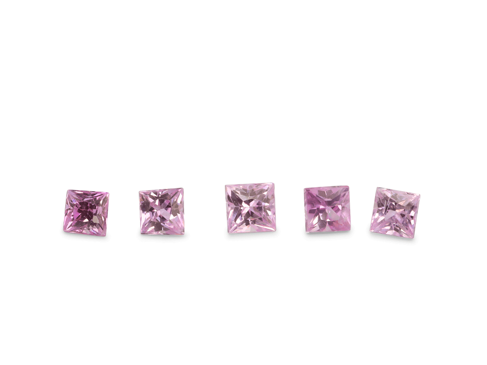 Pink Sapphire 1.75mm Princess Cut Light