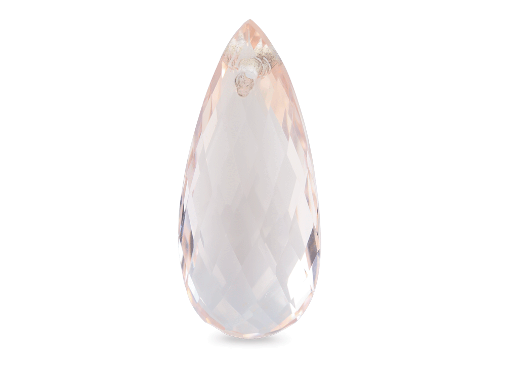 Morganite 21x9mm Flat Briolette Flat Drilled Pink