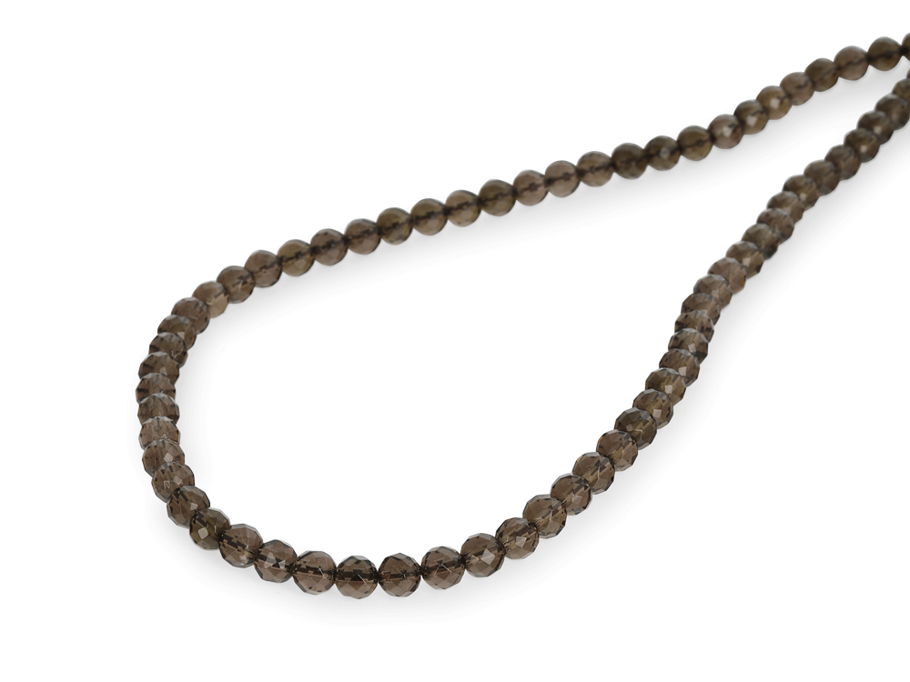 Smoky Quartz 6.00mm Faceted Round Strand