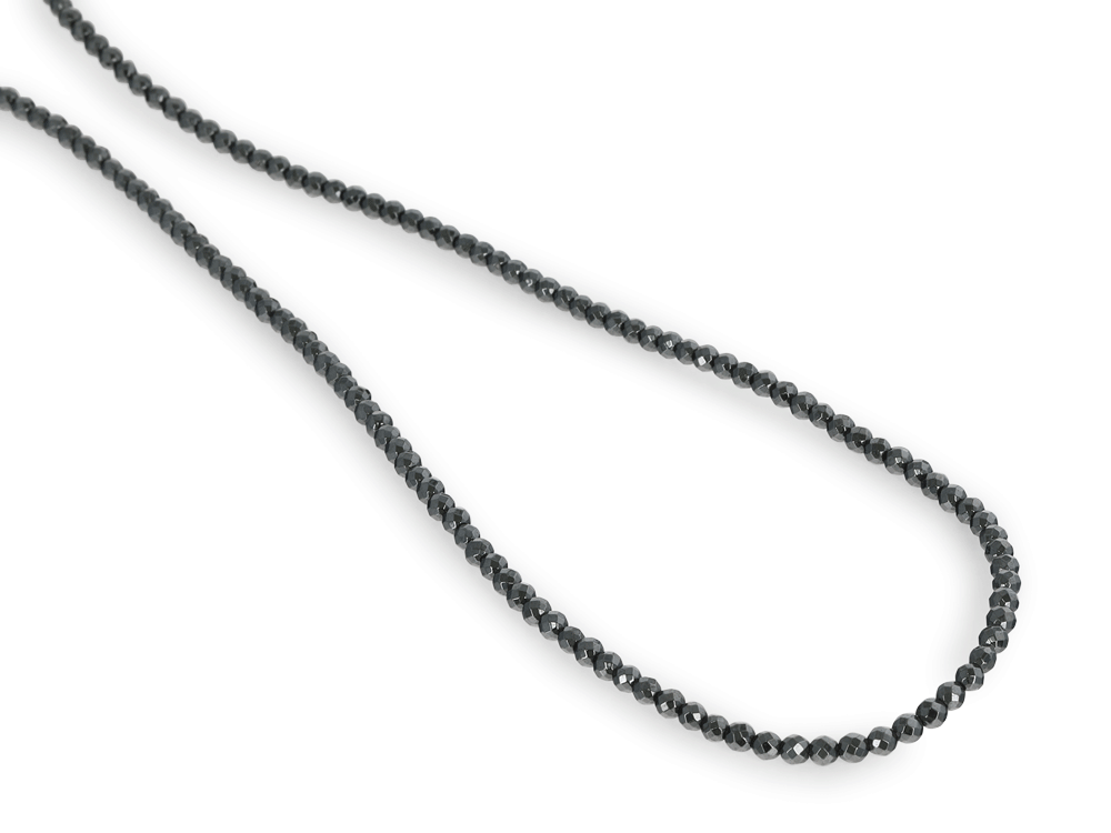 Synthetic Haematite 3.00mm Faceted Round Strand
