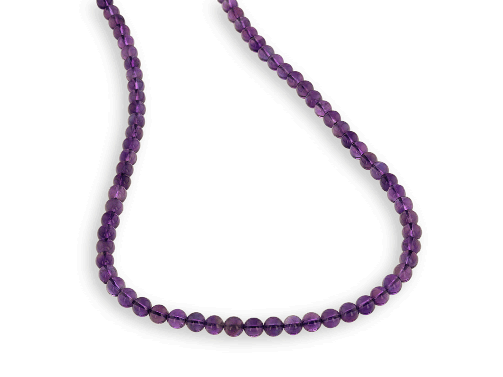 Amethyst 6.00mm Polished Rounds Strand
