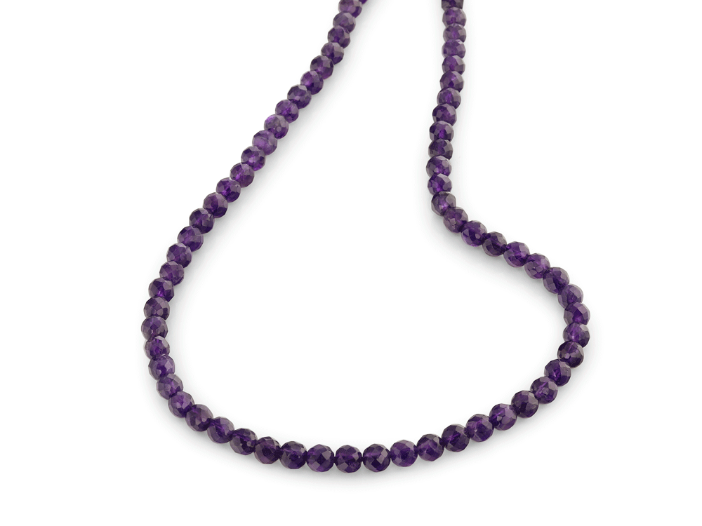 Amethyst 6.00mm Round Faceted Strand