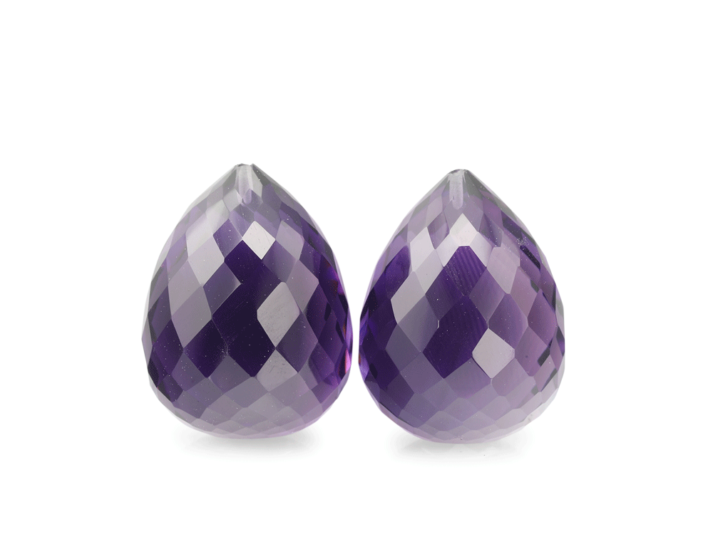 Briolettes Amethyst Dark 16x12mm 