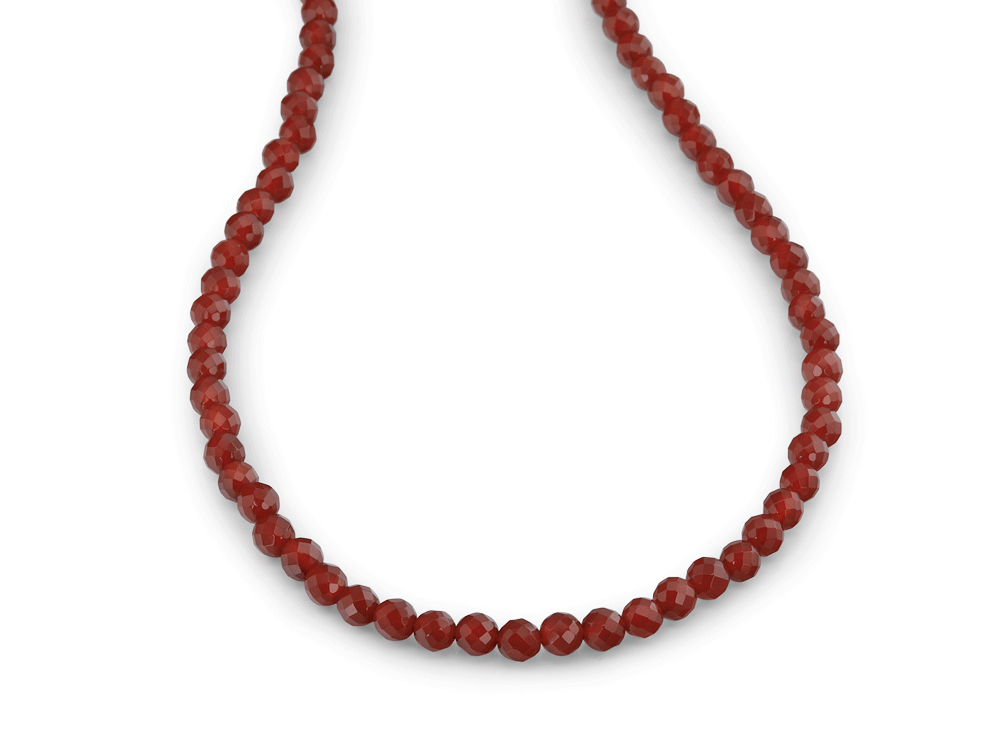 Carnelian 6.00mm Faceted Round Strand
