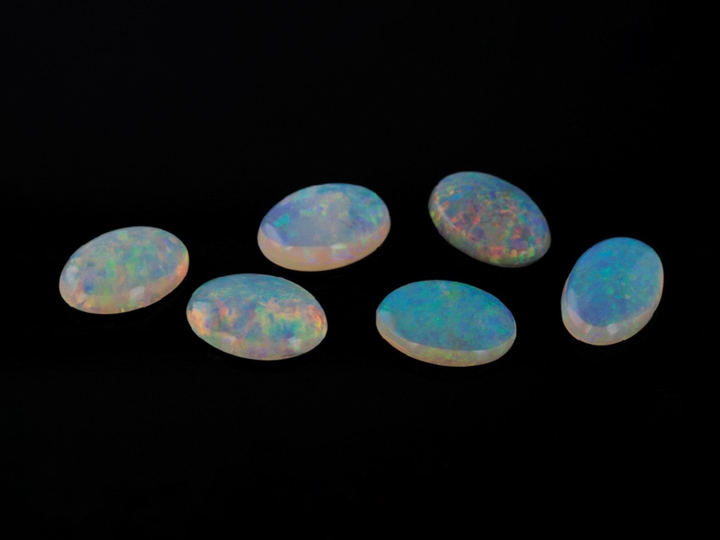 White Opal 10x8mm Oval Cabochon Gem Grade