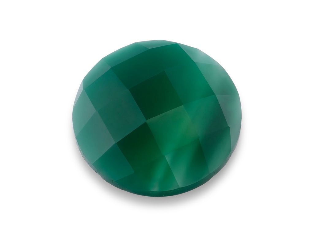 Dyed Green Agate 14mm Round Rose cut 