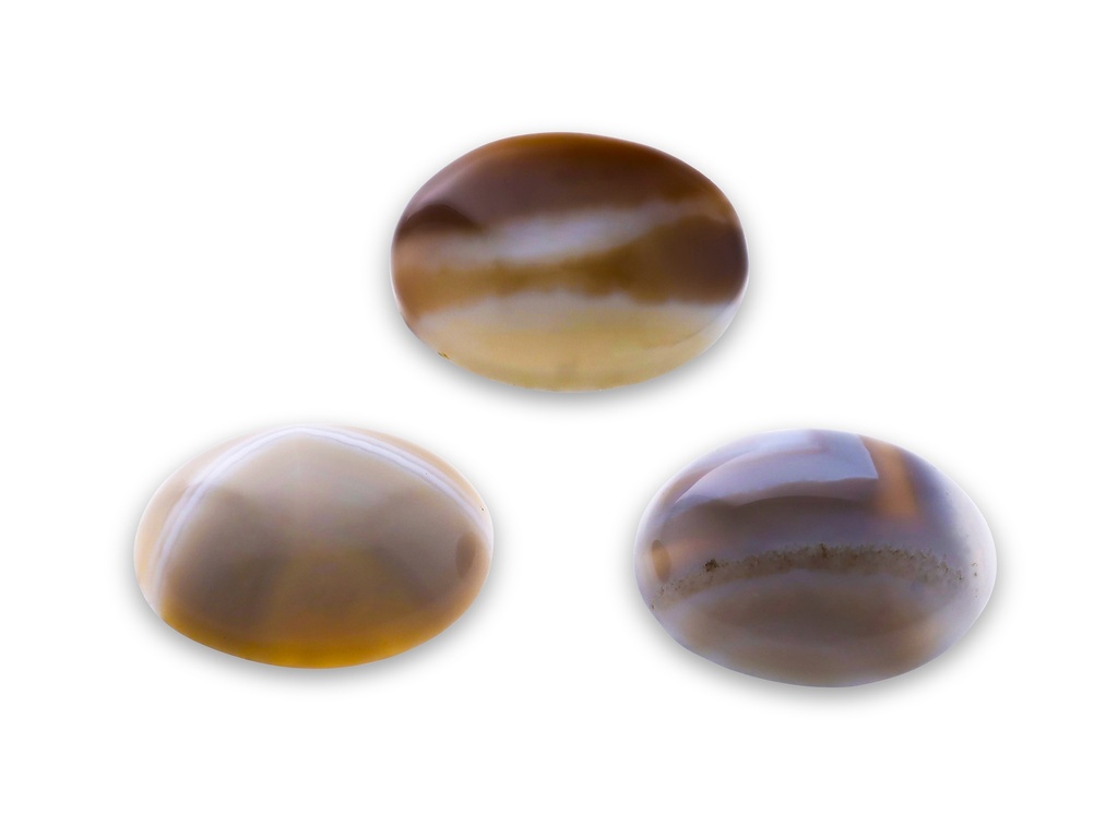 Grey & White Agate 14x10mm Oval Cabochon 