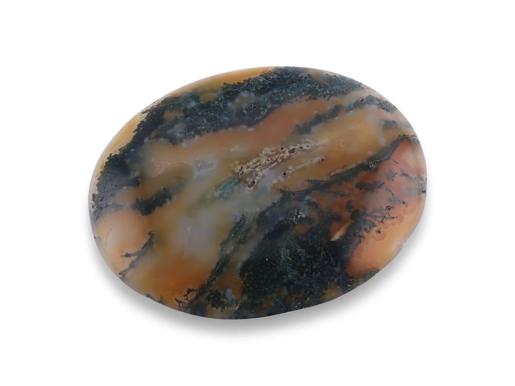 Red Moss Agate 30x22mm Oval Cabochon 