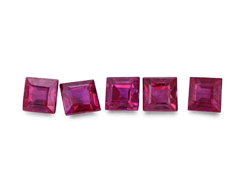 Ruby 2.25mm Carre Cut Good Pink Red