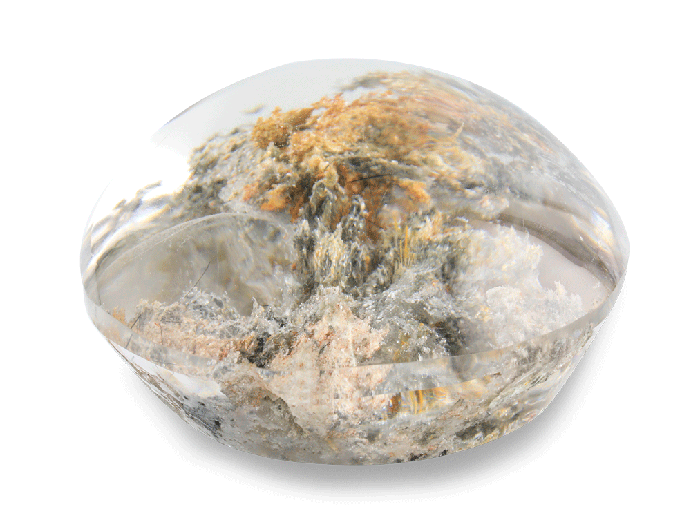 Quartz Chlorite 50x42mm Oval Cabochon