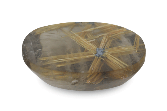 Quartz with Gold Rutile Starburst 19.7x12.5mm Oval