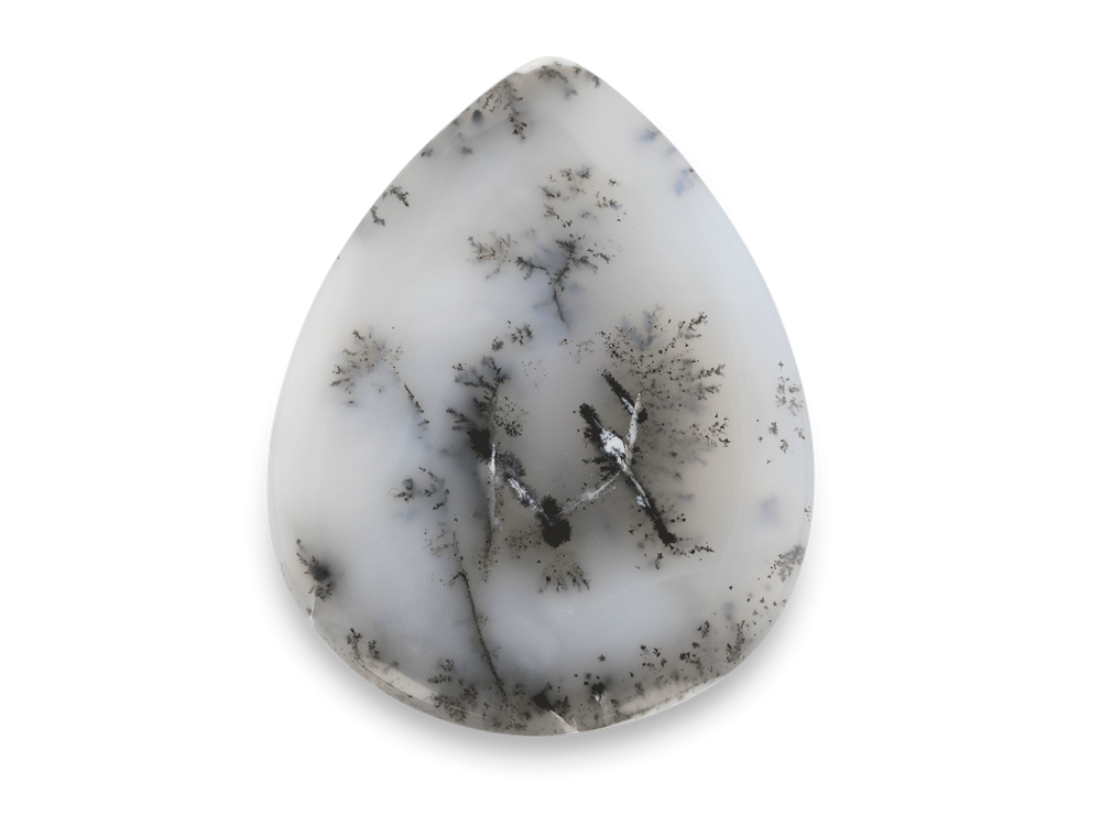 Dendritic Agate 44x34mm Pear Shape