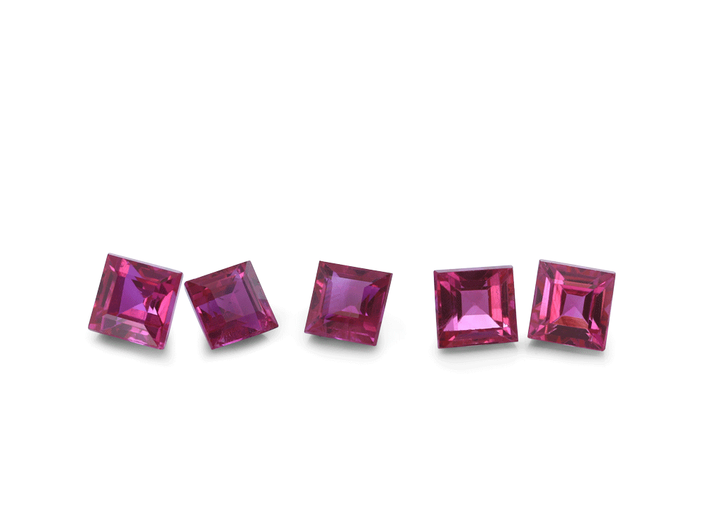 Ruby 2.50mm Carre Cut Good Pink Red