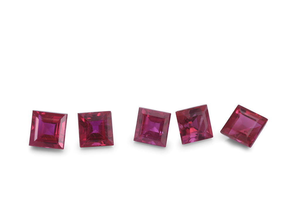 Ruby 2.75mm Carre Cut Good Pink Red