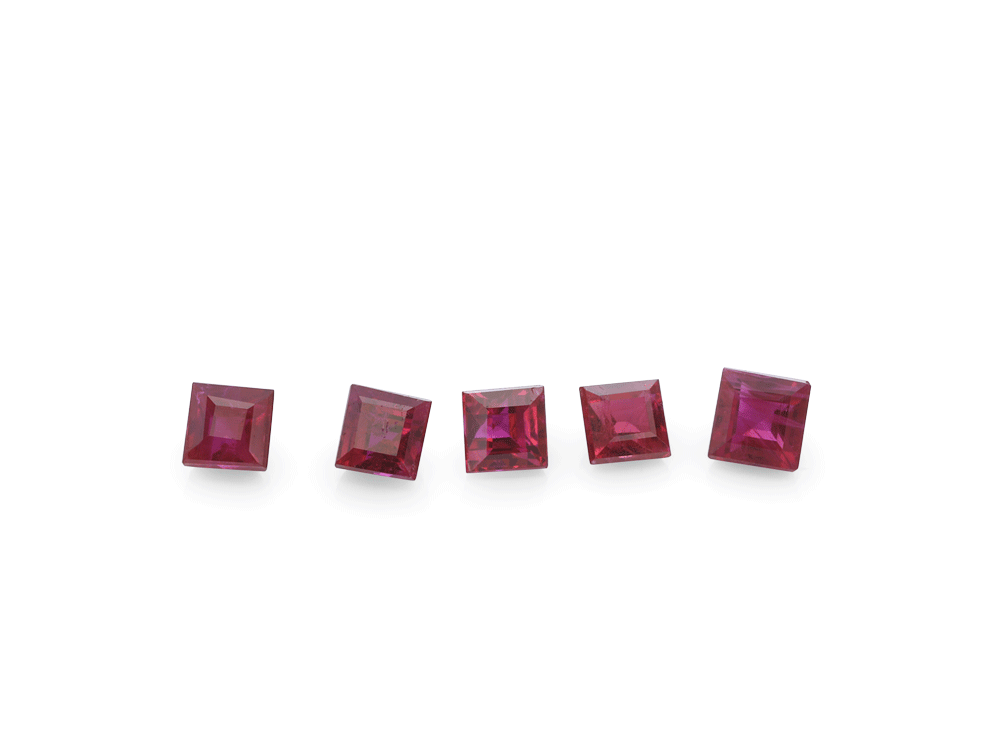 Ruby 2.00mm Carre Cut Good Red