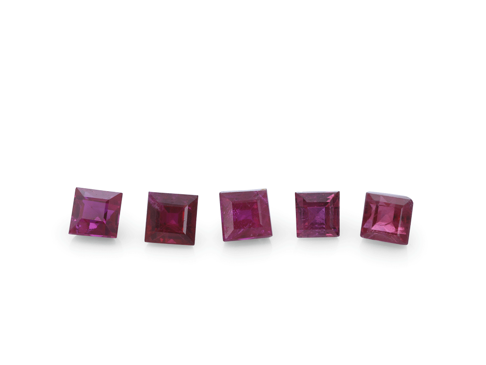 Ruby 2.25mm Carre Cut Mid Red