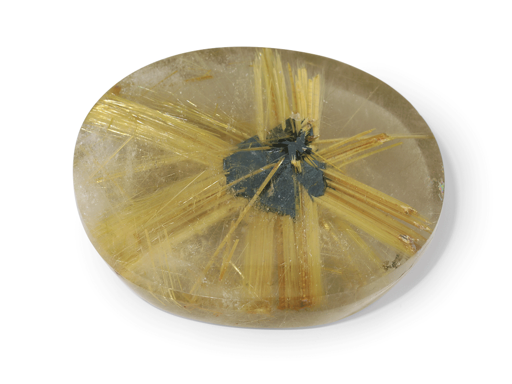 Quartz w Rutile 36x32mm Oval 