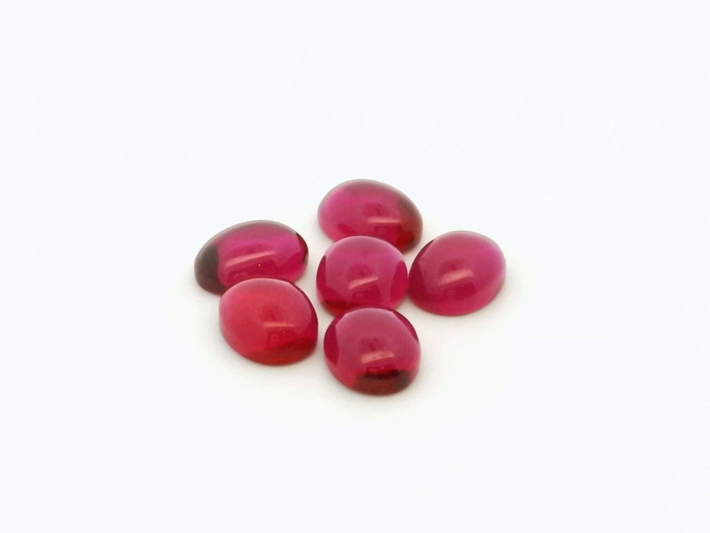 Synthetic Ruby Light 8x6mm Oval Cabochon 