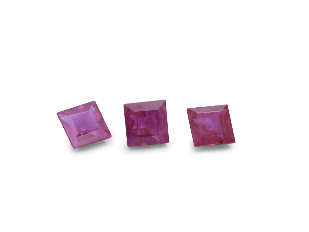 Ruby 3.25mm Carre Cut Mid Pink Red