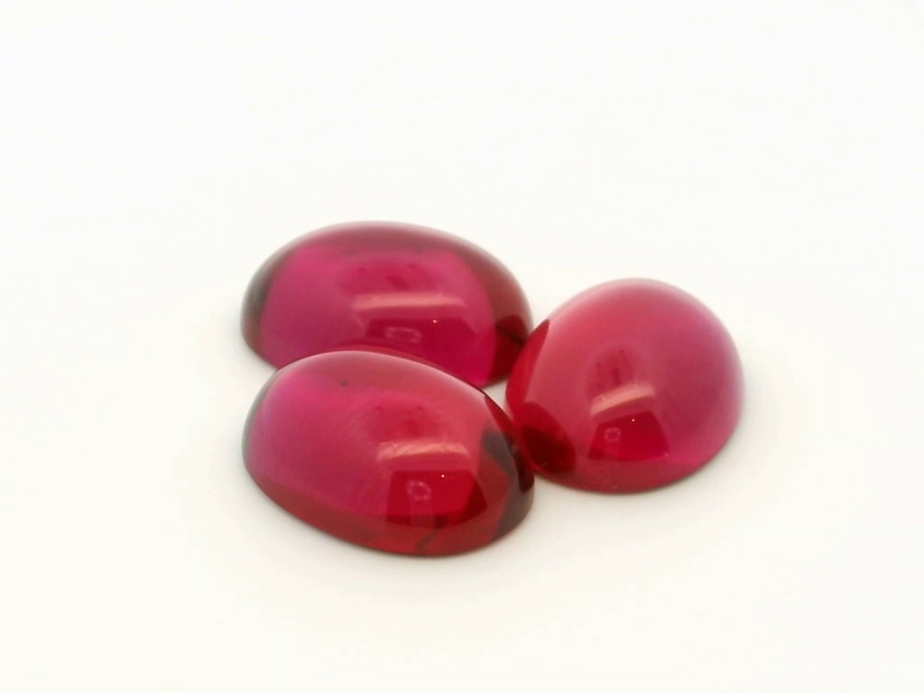 Synthetic Ruby Light German Cut 16x12mm Oval Cabochon 