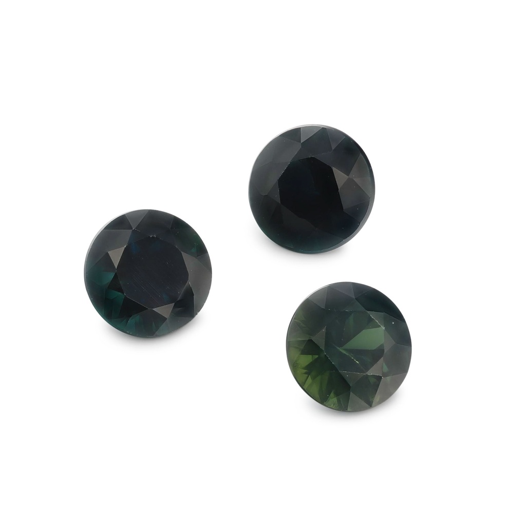 Blue Sapphire 4.2mm +/- Round Dark Set of 3