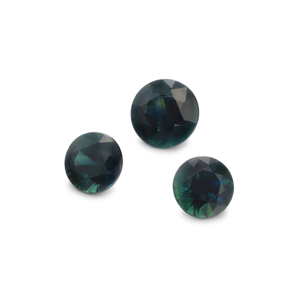 Blue Sapphire 4.2-4.8mm Round Dark Set of 3