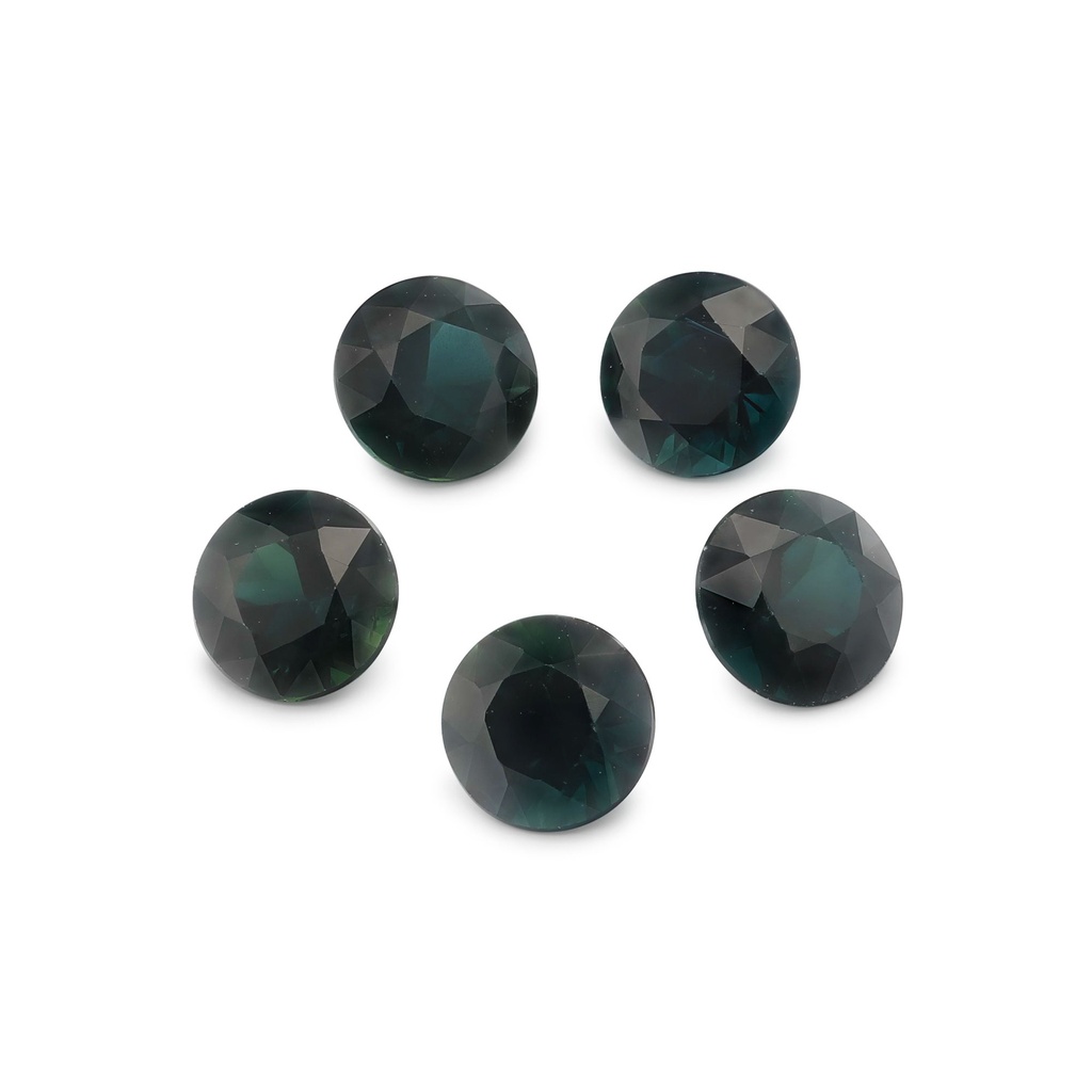 Blue Sapphire 4.00mm +/- Round Dark Set of 5