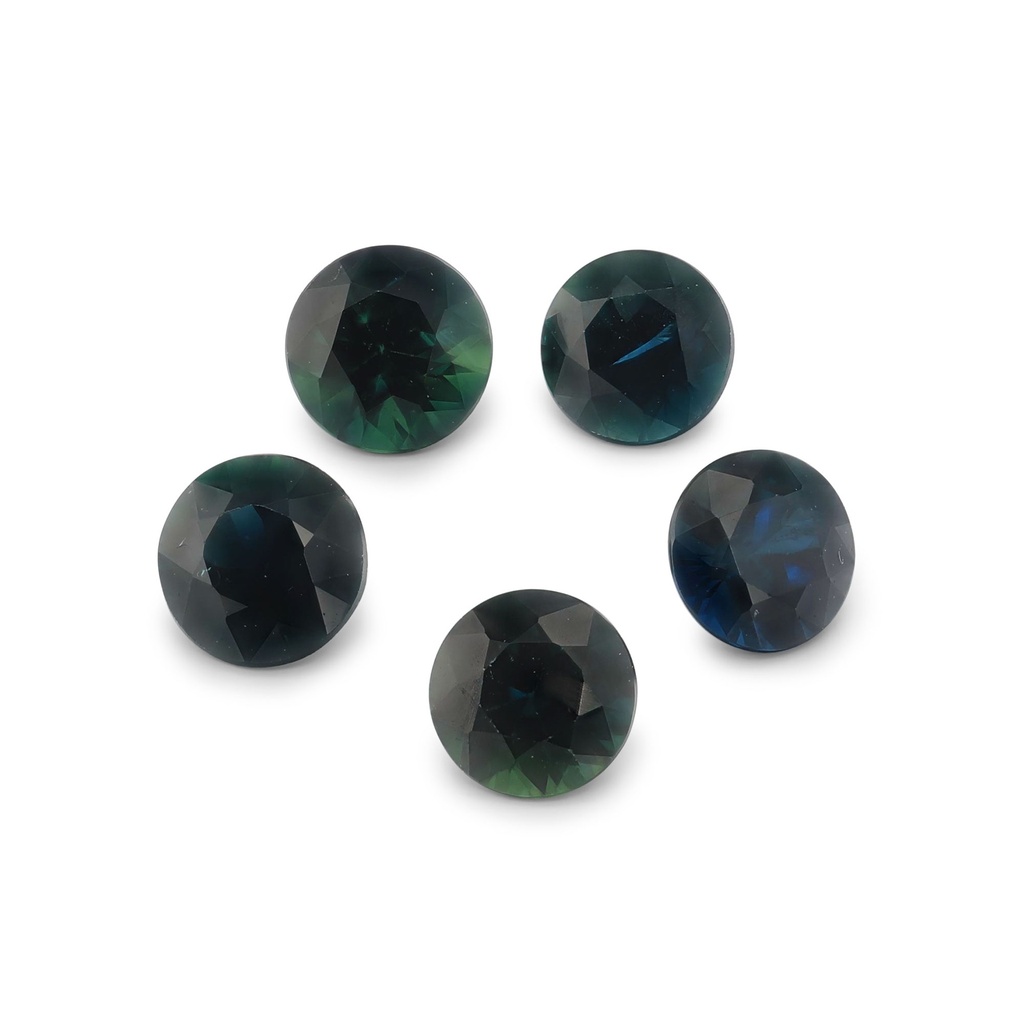 Blue Sapphire 3.3-3.50mm Round Dark Set of 5