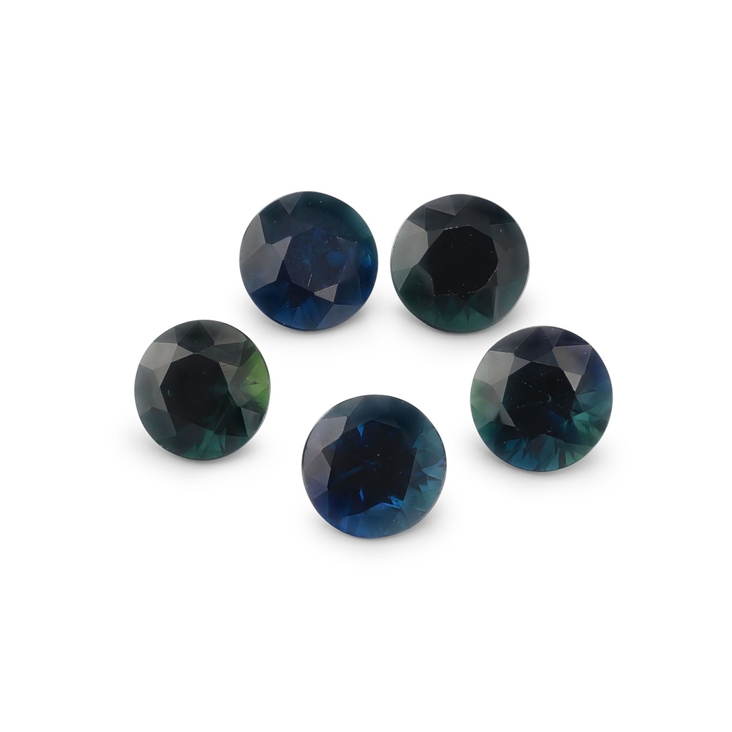 Blue Sapphire 3.50mm +/- Round Dark Set of 5