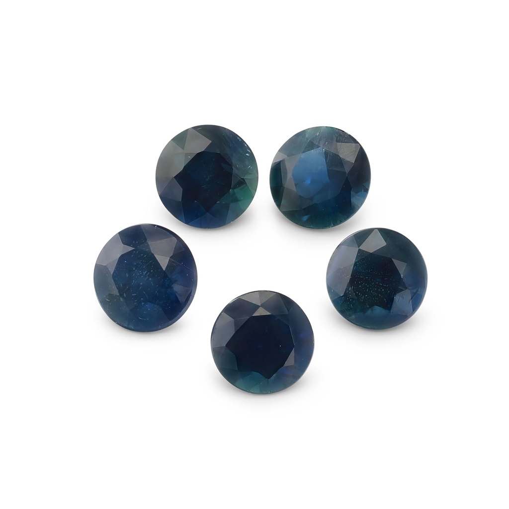 Blue Sapphire 3.3-3.50mm Round Dark Set of 5