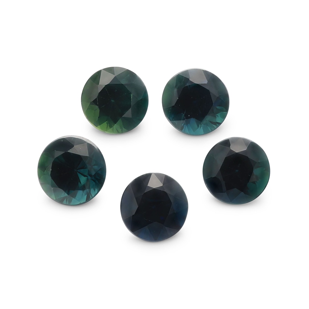 Blue Sapphire 3.50mm +/- Round Dark Set of 5