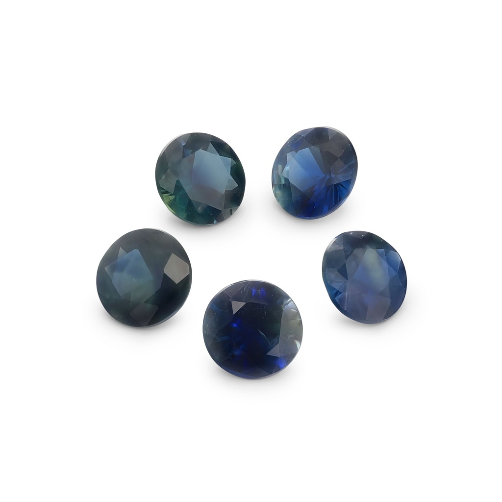 Blue Sapphire 3.50 +/-mm Round  Set of 5