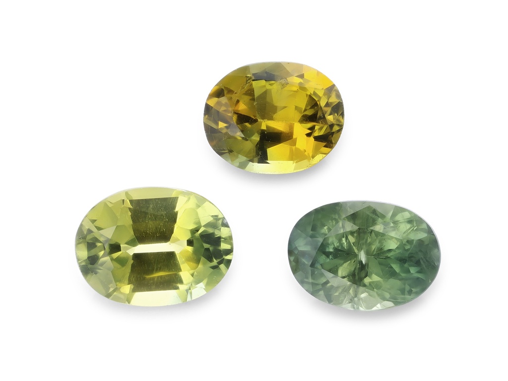 Parti Sapphire 4.5x4mm Oval Yellow Green