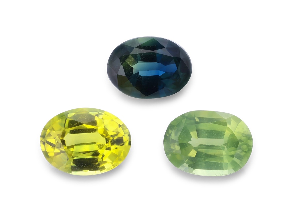 Sapphire Parti 5x4mm Oval Yellow Green