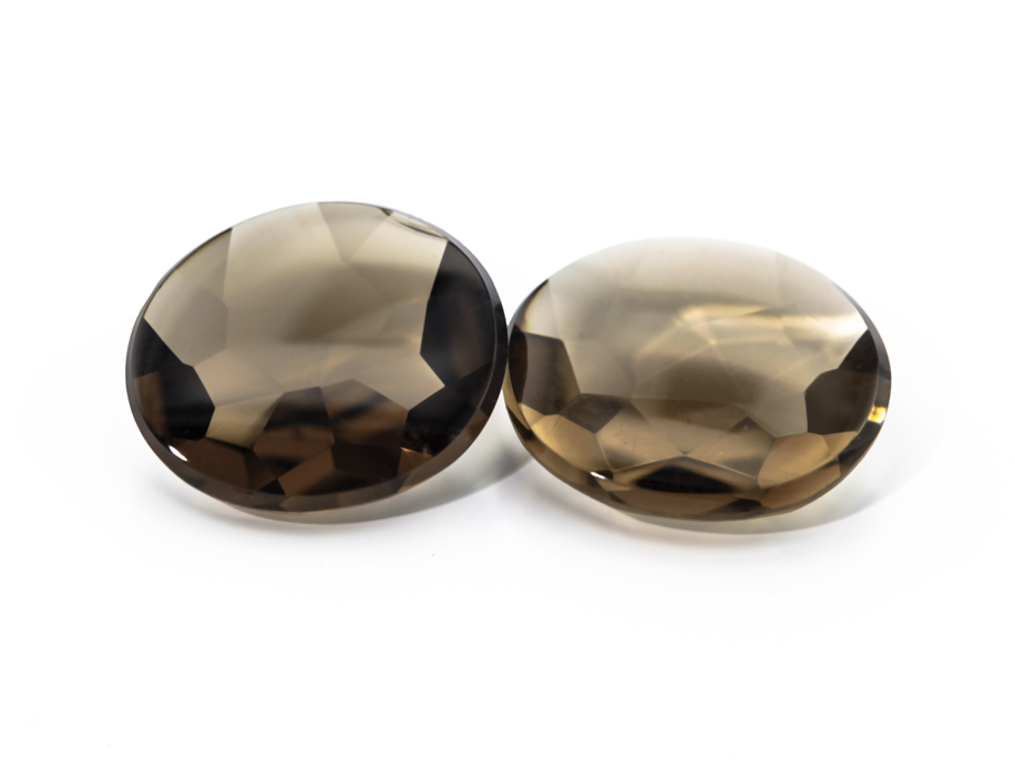 Smoky Quartz 14x12mm Oval Buff Top