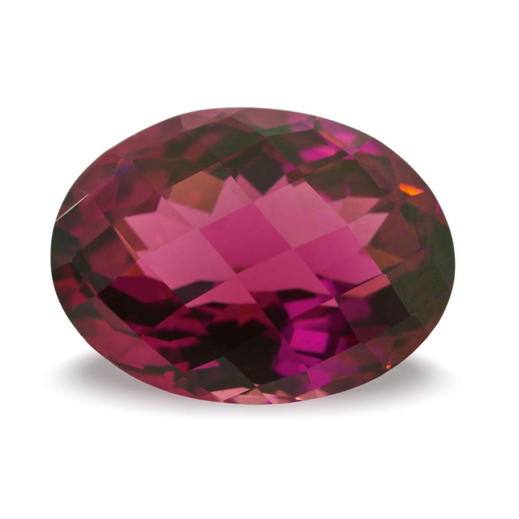 Pink Tourmaline 17.5x13mm Oval Chequerboard 