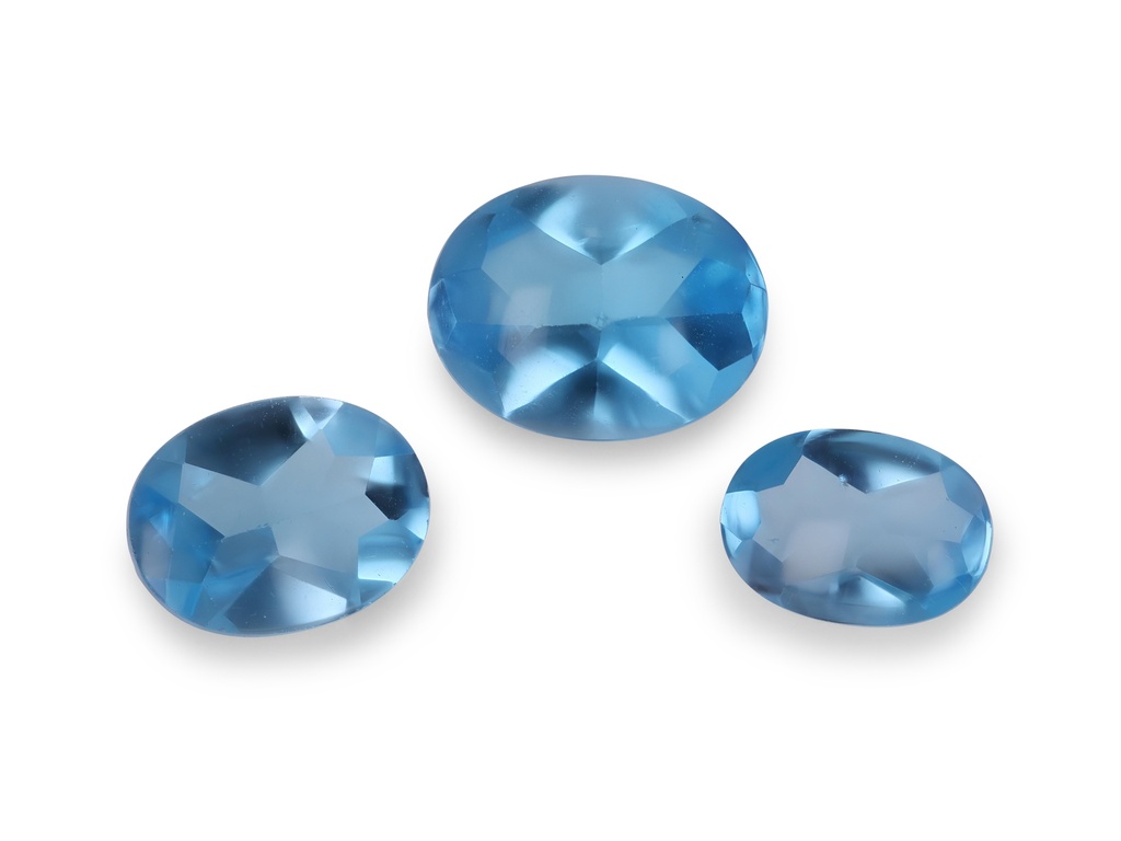 Topaz 8x6mm Oval Buff Top Medium Blue