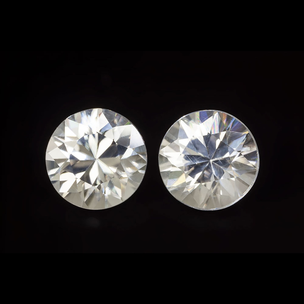 Zircon 6.5mm Round White - PAIR