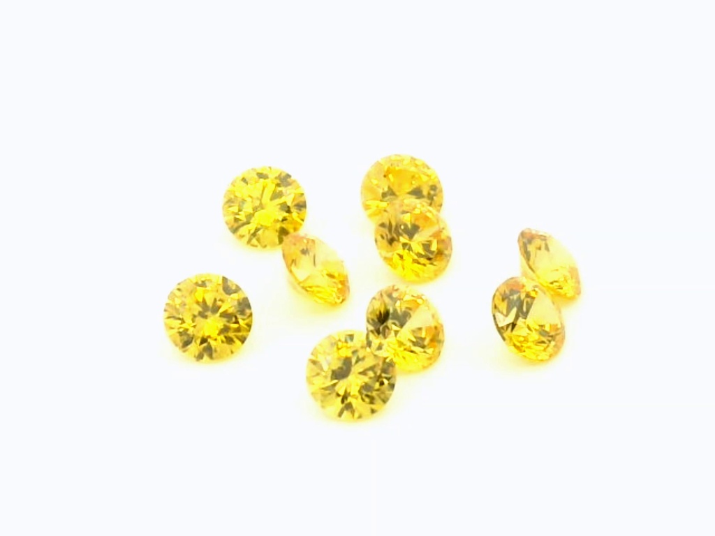 Cubic Zirconia 4.00mm Round Golden Yellow Signity 