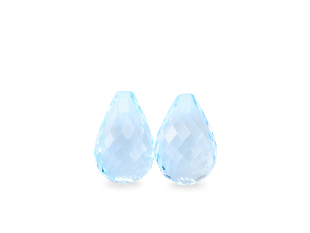 Topaz 12x8mm Briolette Light Blue