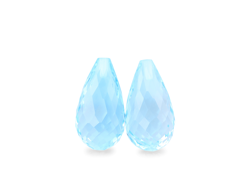 Topaz 15x8mm Briolette Light Blue