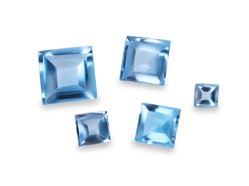 Topaz 3.50mm Square Cabochon Medium Blue