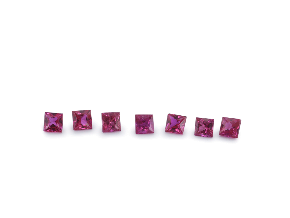 Ruby 1.50mm Square Princess Cut Pink Red