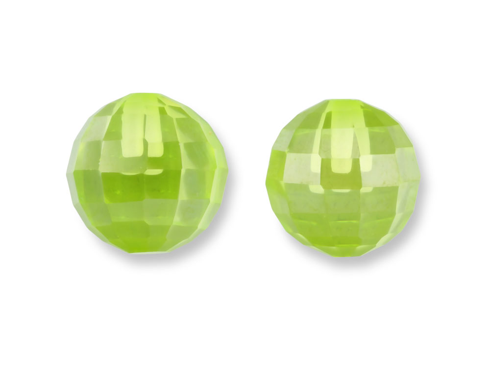 Cubic Zirconia 6.00mm Faceted Ball Light Green