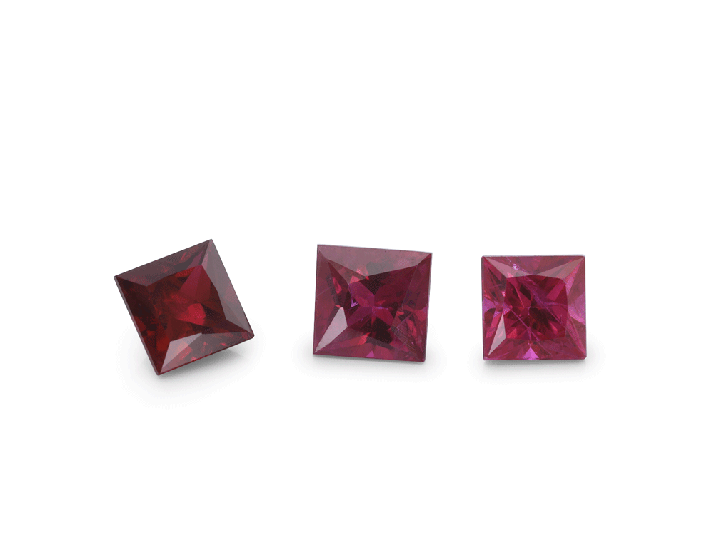 Ruby 3.50mm Square Princess Good Red