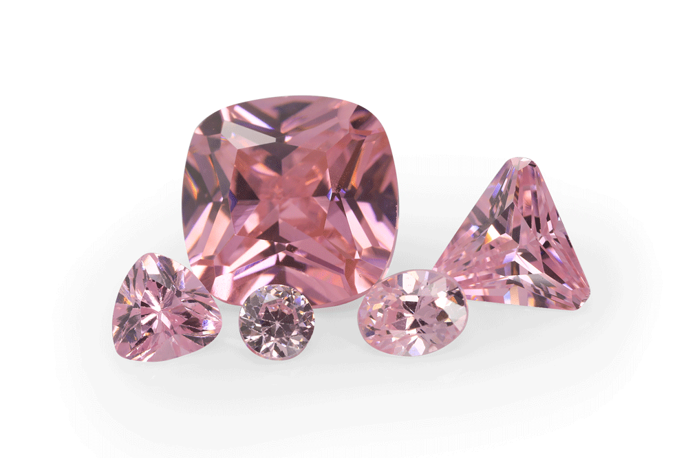 Cubic Zirconia 6.00mm Triangle Pink