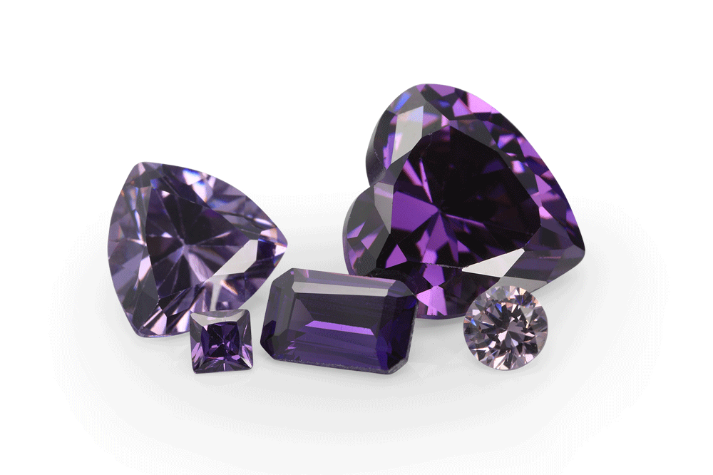 Cubic Zirconia 6.00mm Trilliant Purple